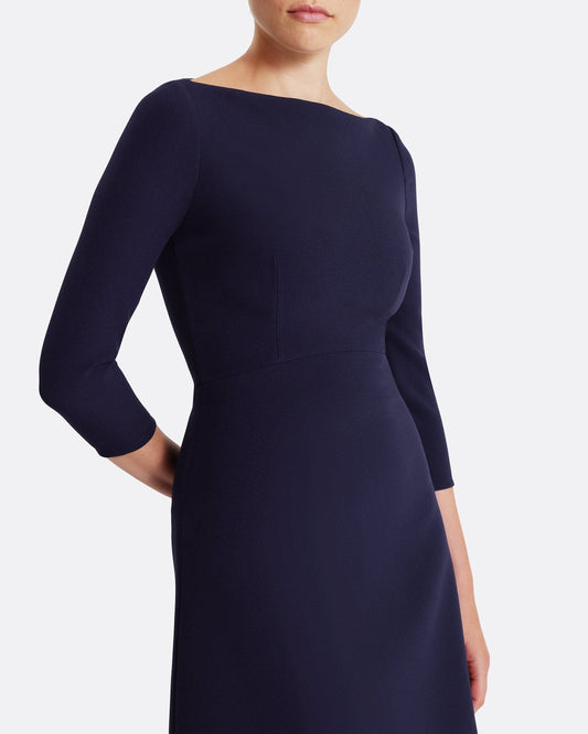 Long sleeve midi dress in AZURITE