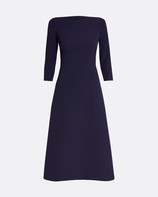 Long sleeve midi dress in AZURITE