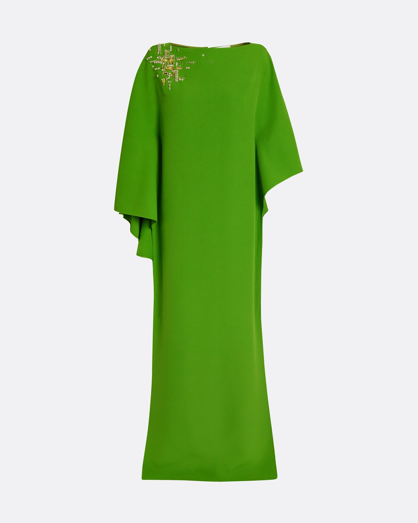 Marcellina Long Dress in Verdant Green with Multi-greens