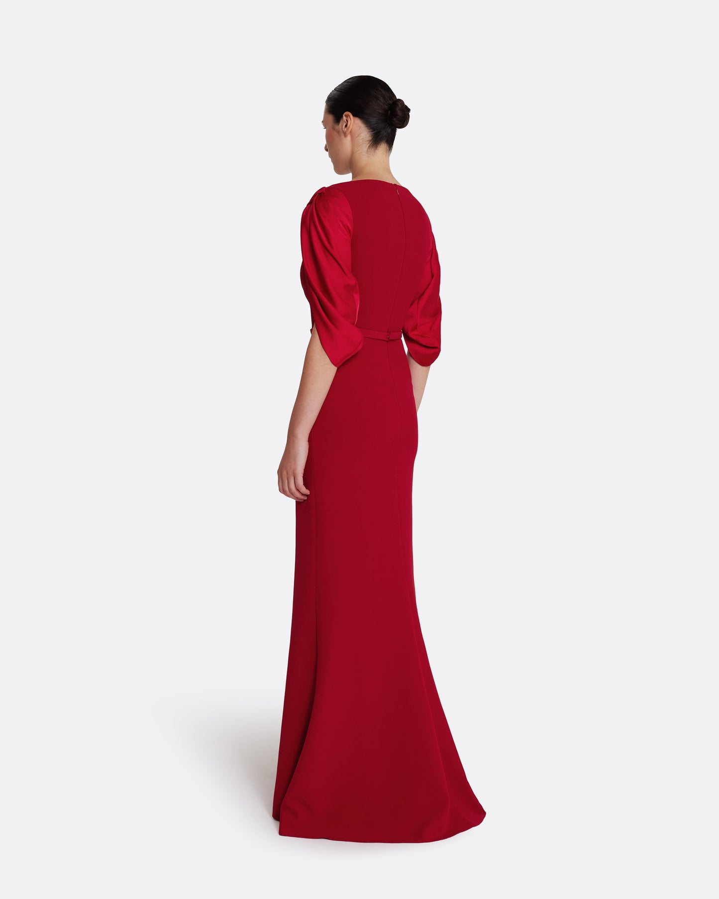 Mimi Long Dress in Cherry Red on Azalea Red