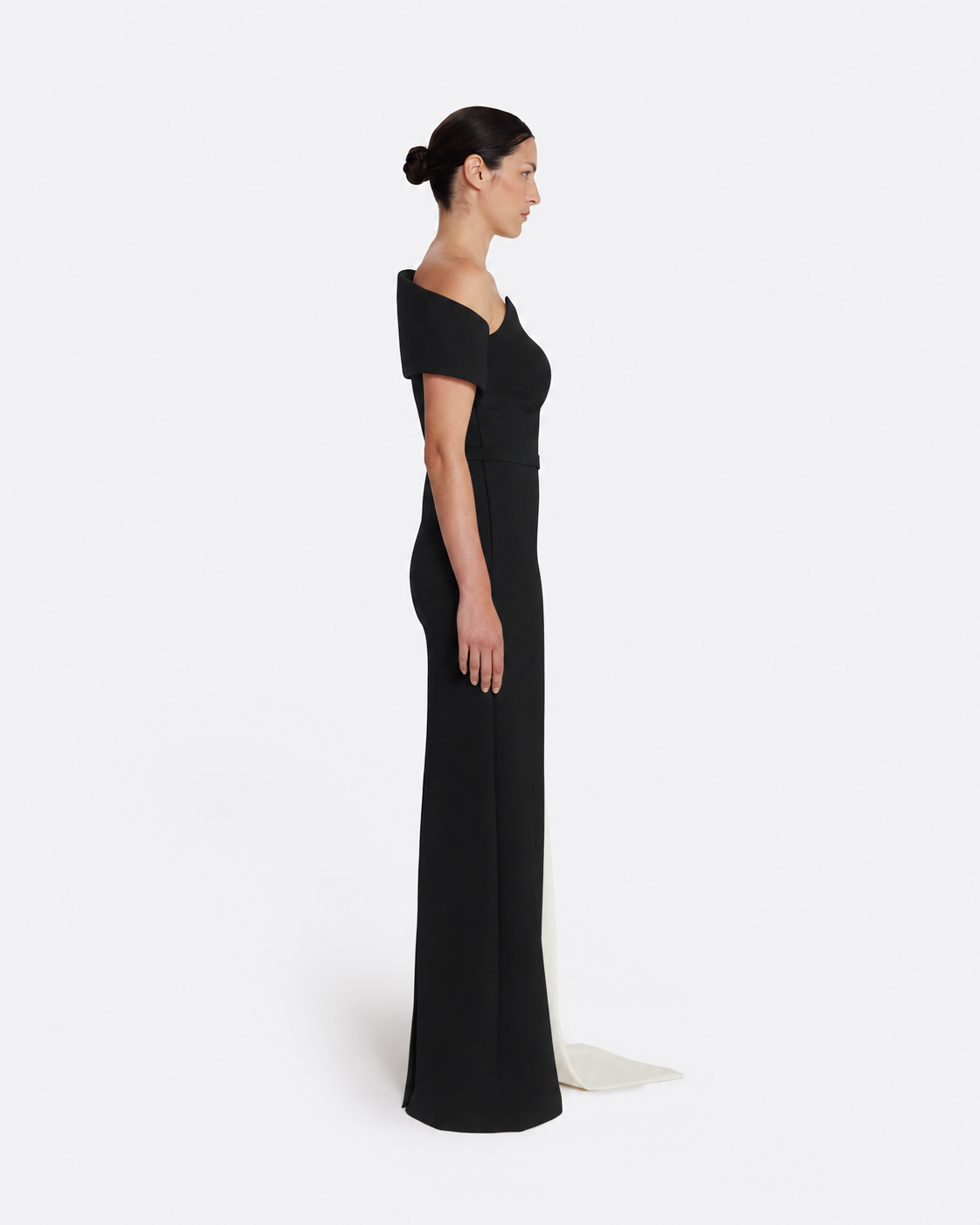 Giorgia Long Dress in Black & Ivory
