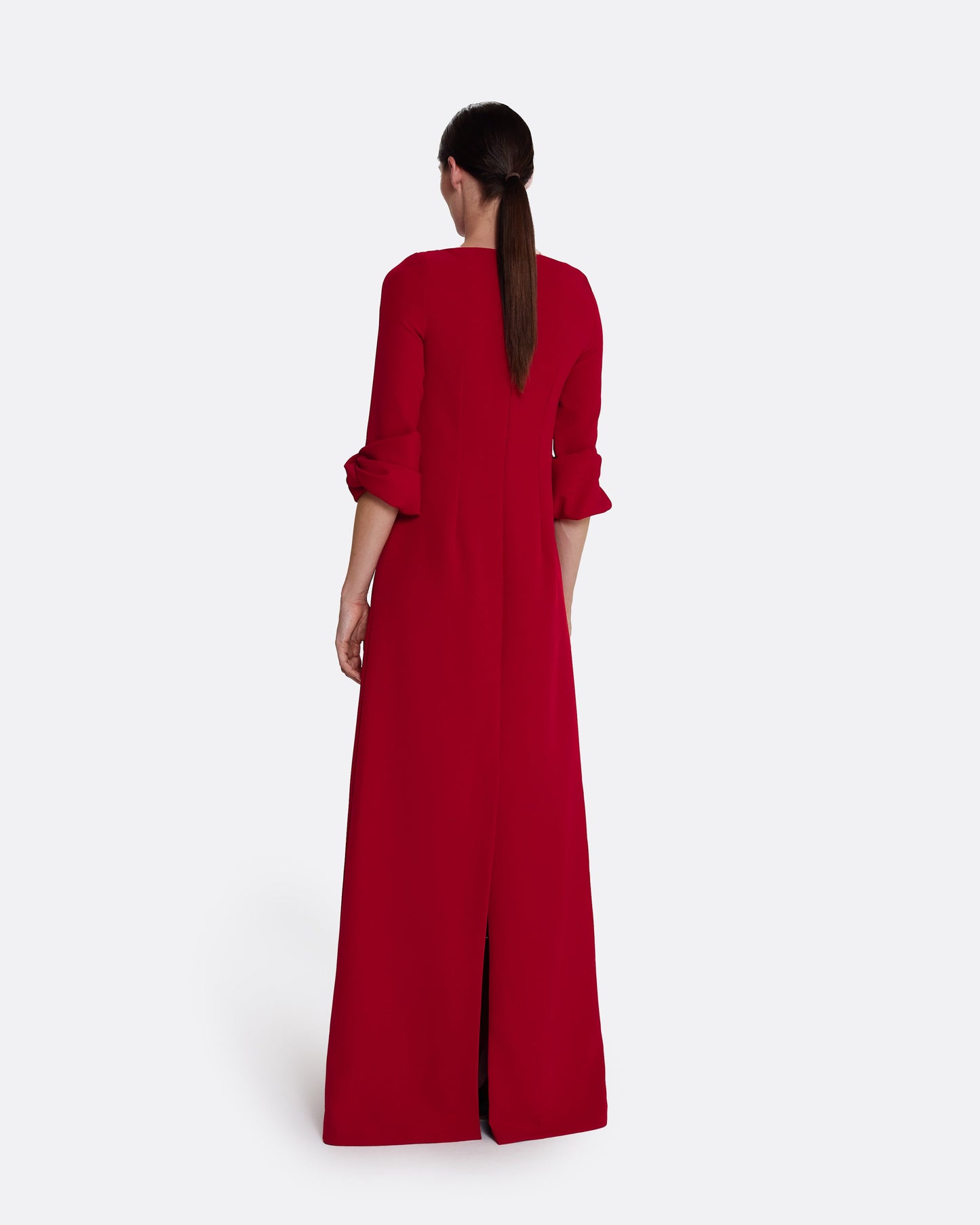 Danica Long Dress in Azalea Red