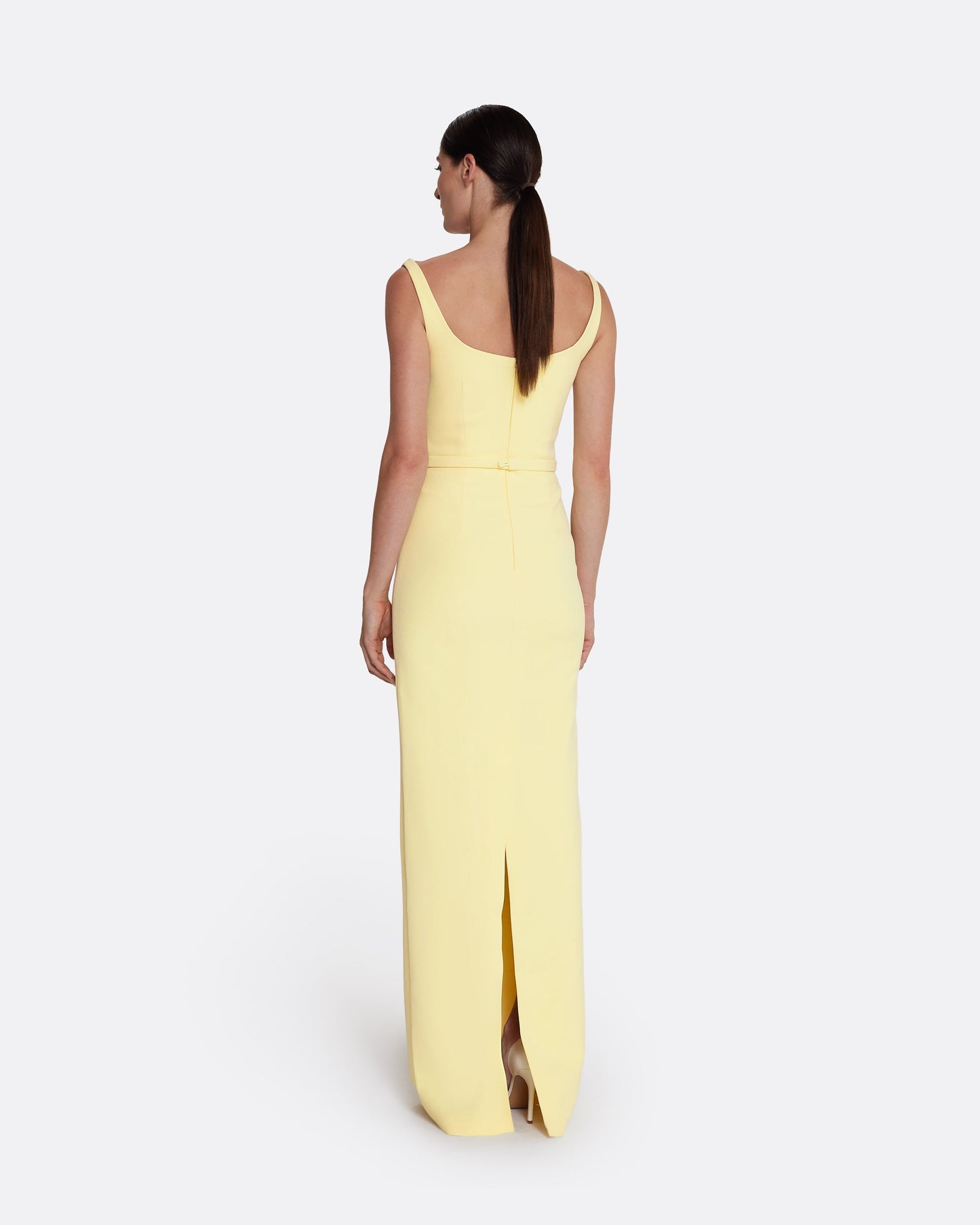 Kristena Long Dress in Pale Yellow