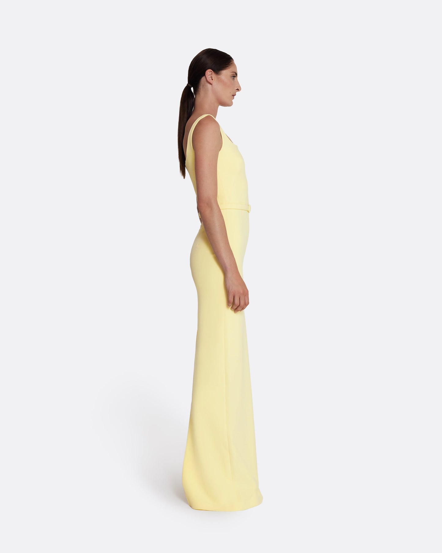 Kristena Long Dress in Pale Yellow