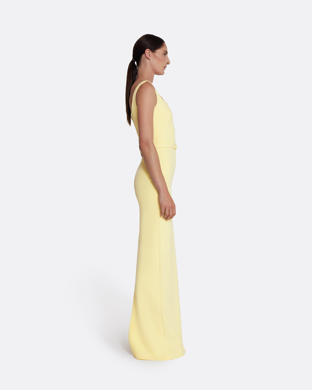 Kristena Long Dress in Pale Yellow
