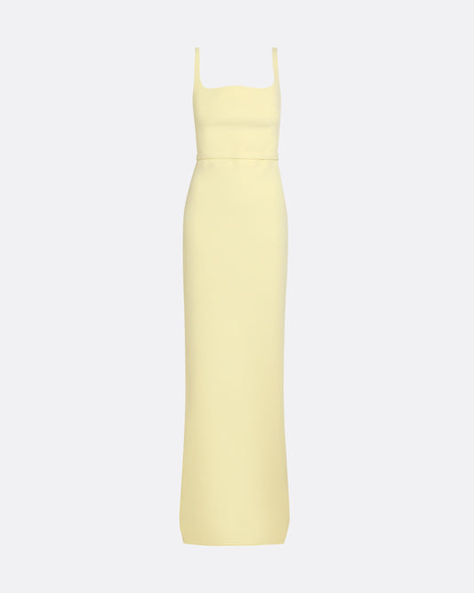 Kristena Long Dress in Pale Yellow