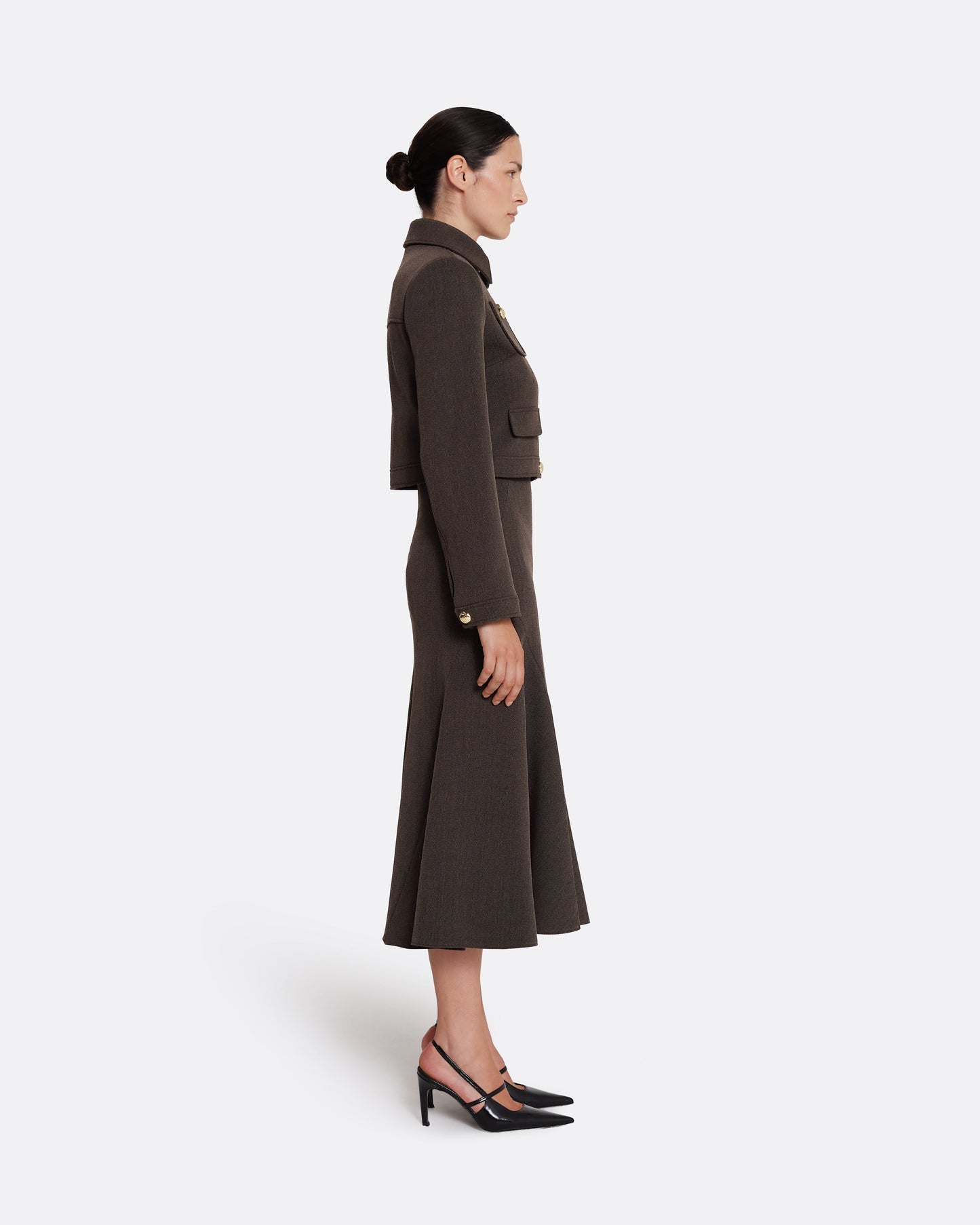 Long sleeves cropped jacket  in SOFT BROWN