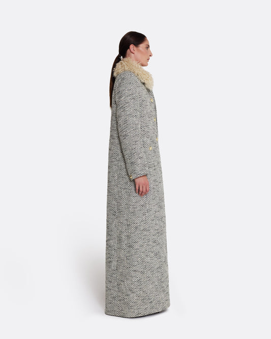 Leonora Jacket in Stone on Greyscale