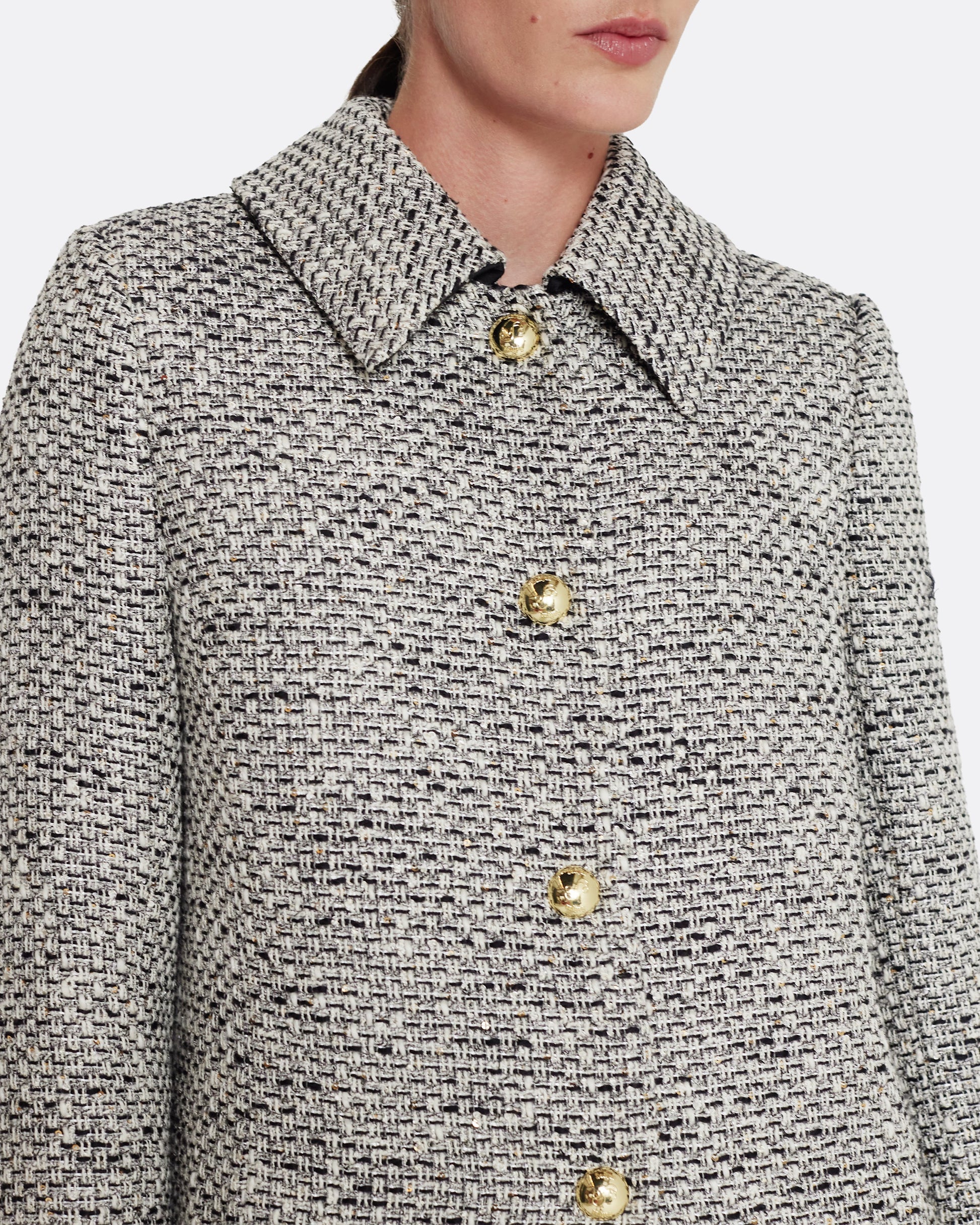 A-line maxi coat  in STONE ON GREYSCALE
