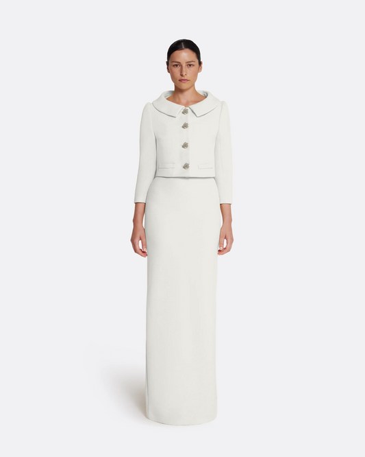 Brigitta Jacket in Ivory with Crystal