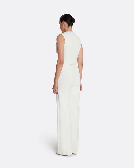 Single breasted, cropped waistcoat in IVORY
