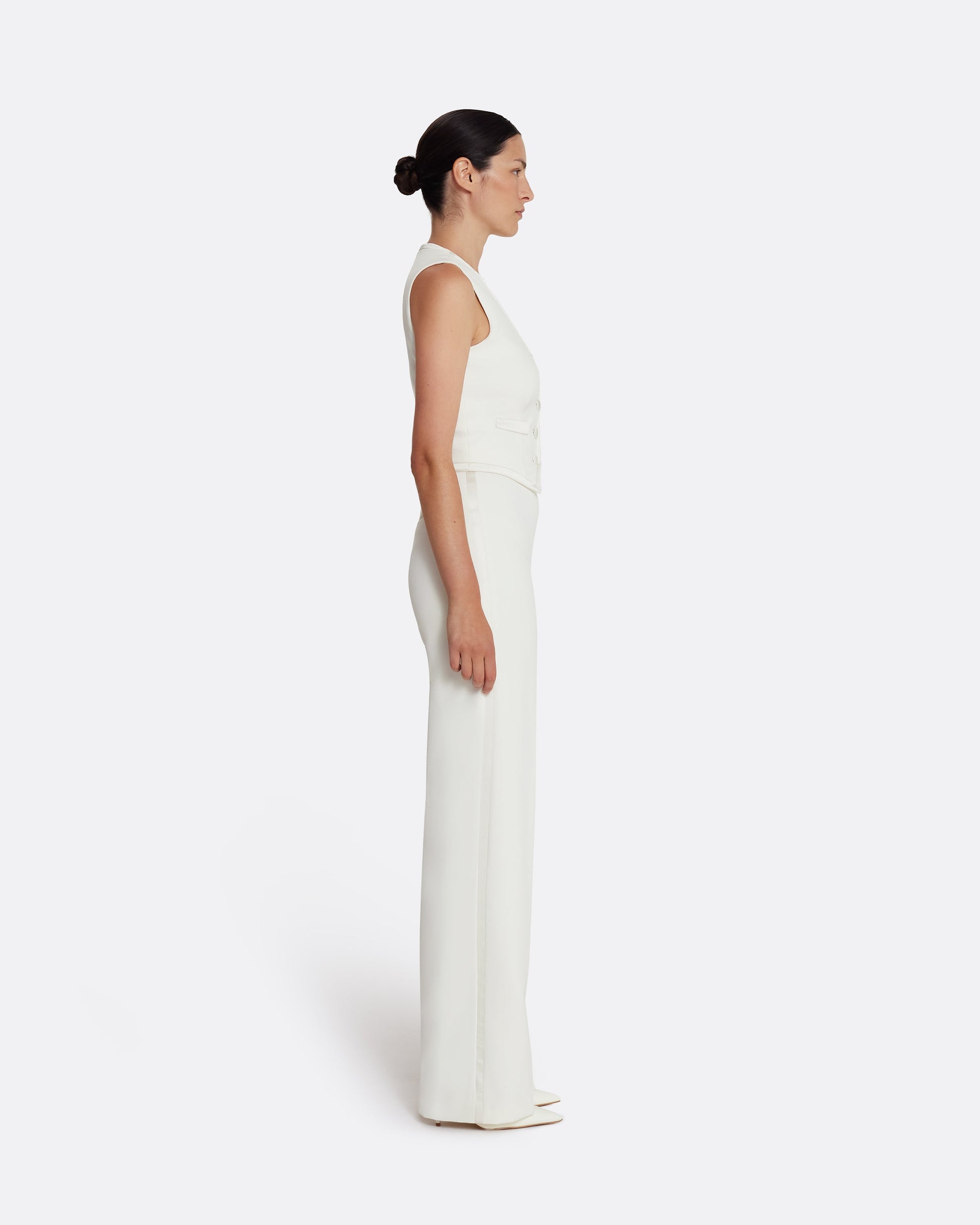 High Waisted wid leg trousers  in IVORY