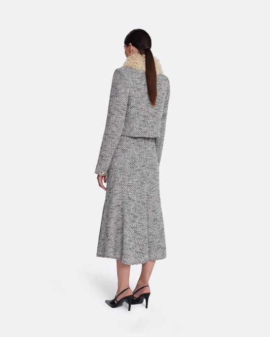 Annalisa Jacket in Stone on Greyscale