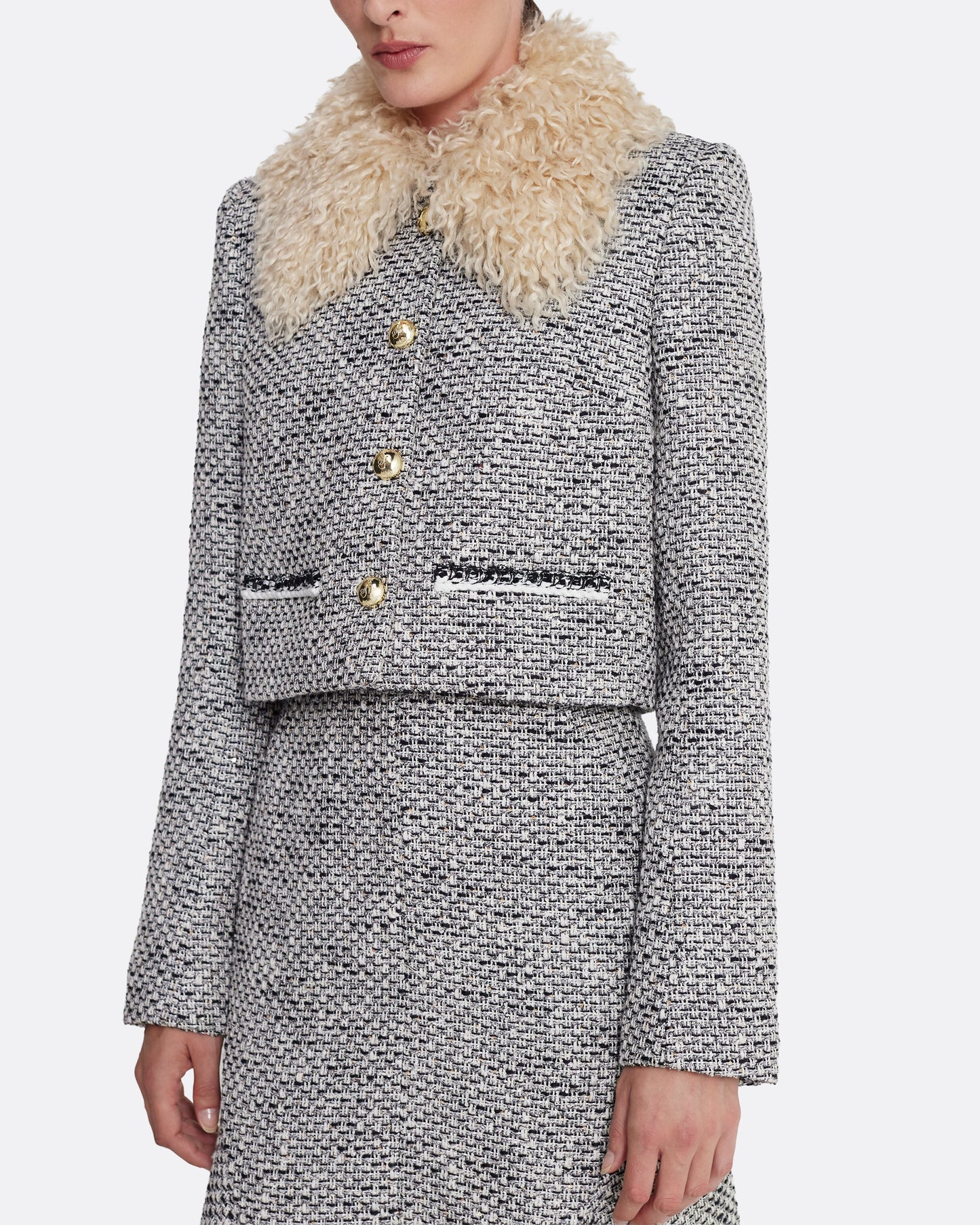 Annalisa Jacket in Stone on Greyscale