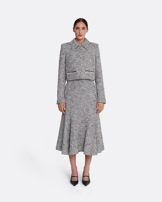 Cropped jacket with pocket details in STONE ON GREYSCALE W GREYSCALE
