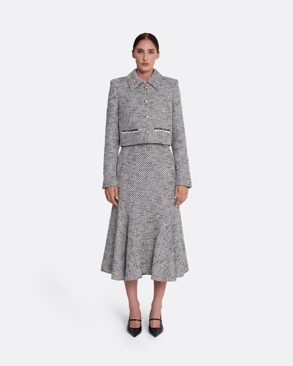 Annalisa Jacket in Stone on Greyscale