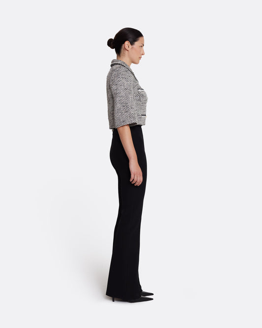Cropped 3/4 sleeve jacket  in GREYSCALE WITH GREYSCALE