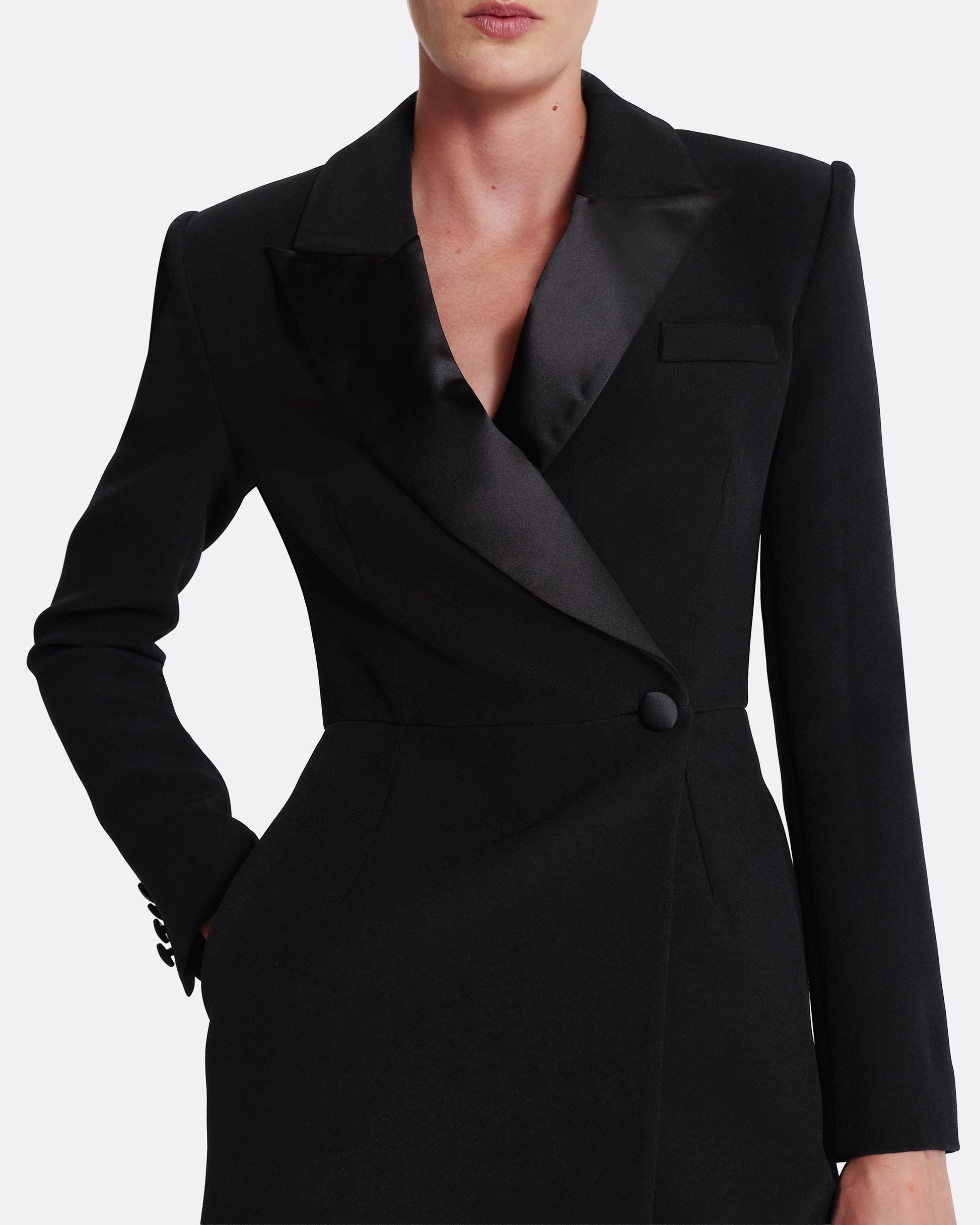 Short Jumpsuit With Top Overlay in BLACK