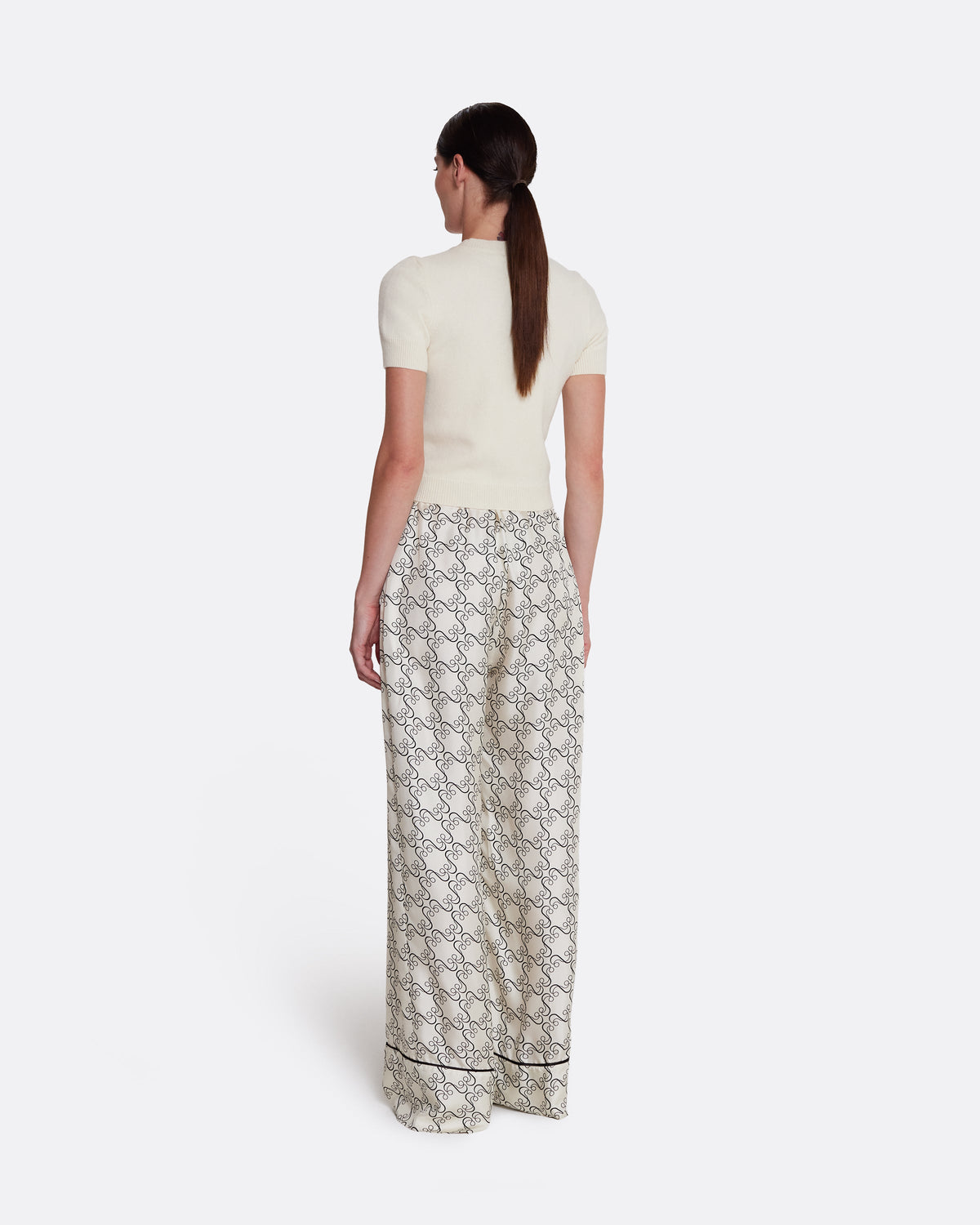Rossana Trousers in Black on Ecru