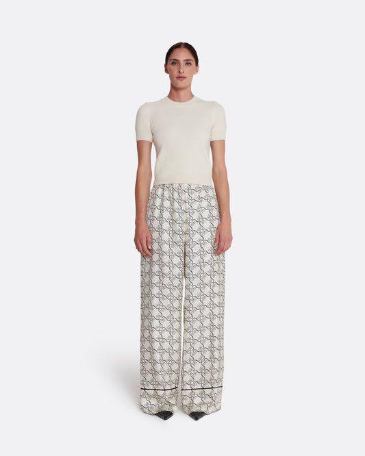 Rossana Trousers in Black on Ecru
