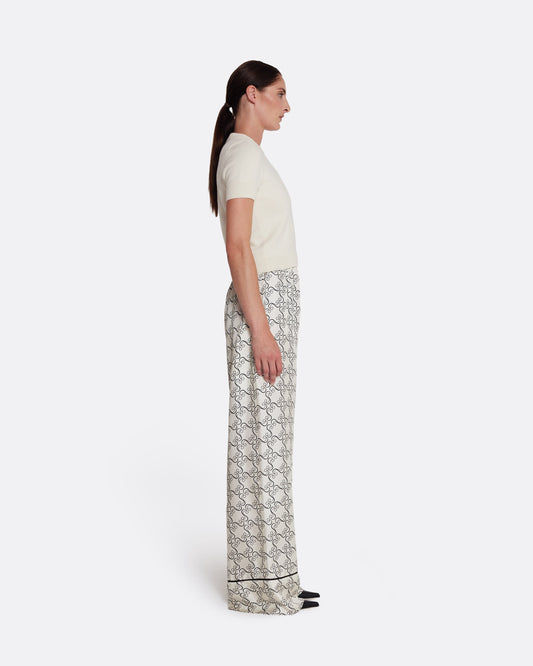 Loose-fit straight-leg pant in BLACK ON ECRU