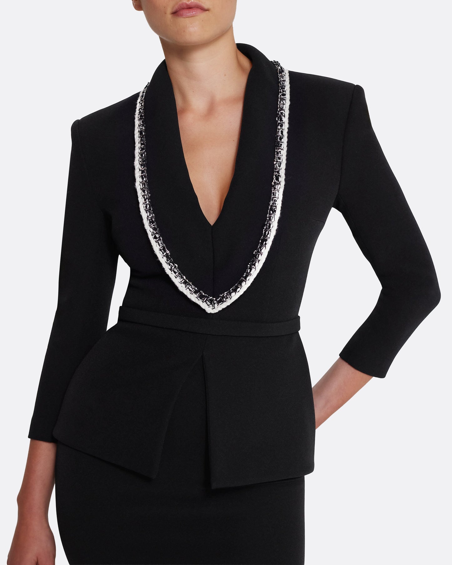 Adelina Top in Black with Greyscale