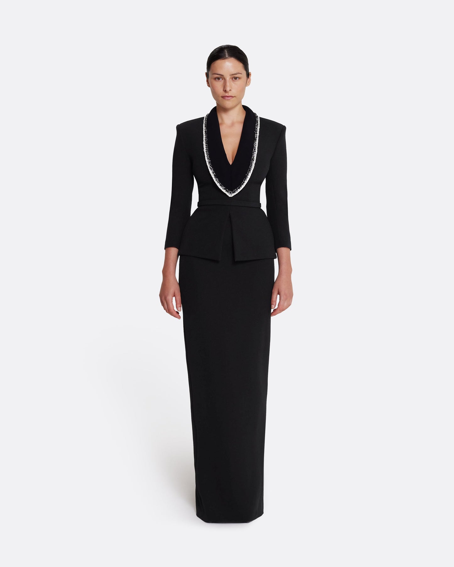 Adelina Top in Black with Greyscale