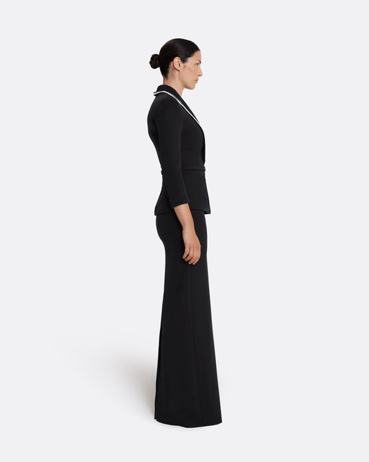 Adelina Top in Black with Greyscale