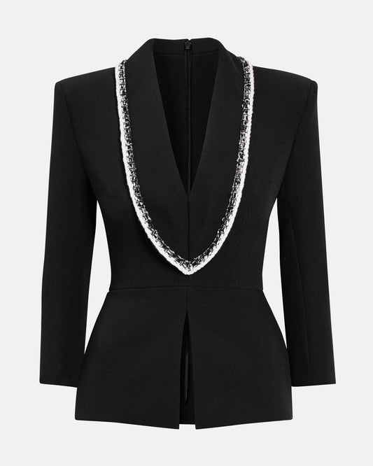 Adelina Top in Black with Greyscale