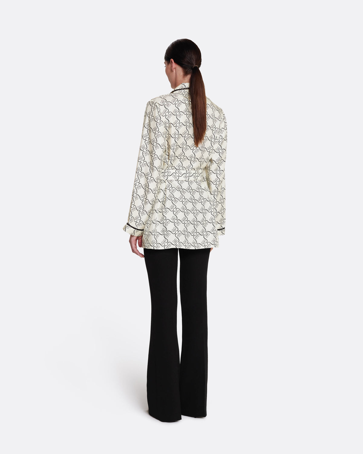 Mirella Top in Black on Ecru