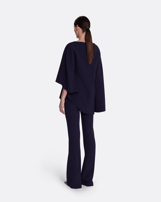 Flowing kaftan top with flattering seam detail  in AZURITE
