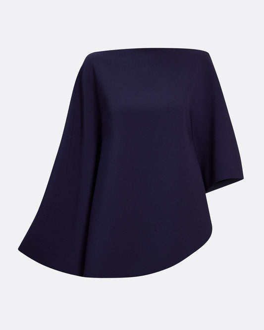 Flowing kaftan top with flattering seam detail  in AZURITE
