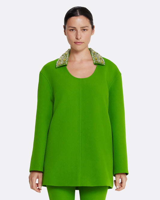 Giovanna Top in Verdant Green with Multi-greens