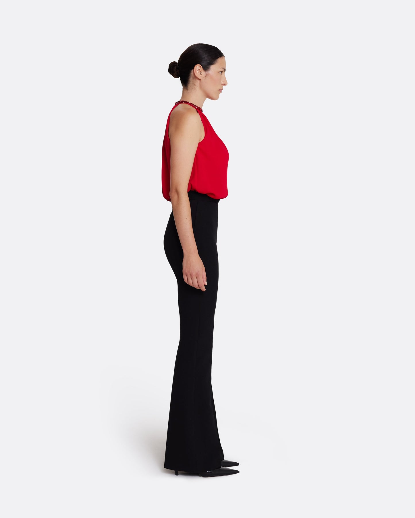 Lunetta Top in Azalea Red with Multi-reds