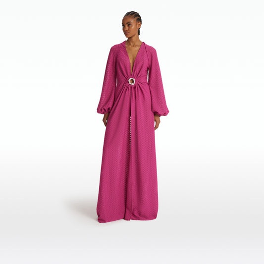 Jacquis Magenta Long Dress