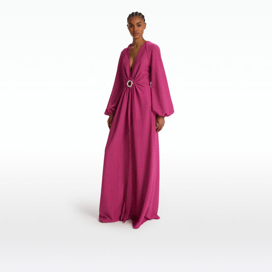 Jacquis Magenta Long Dress