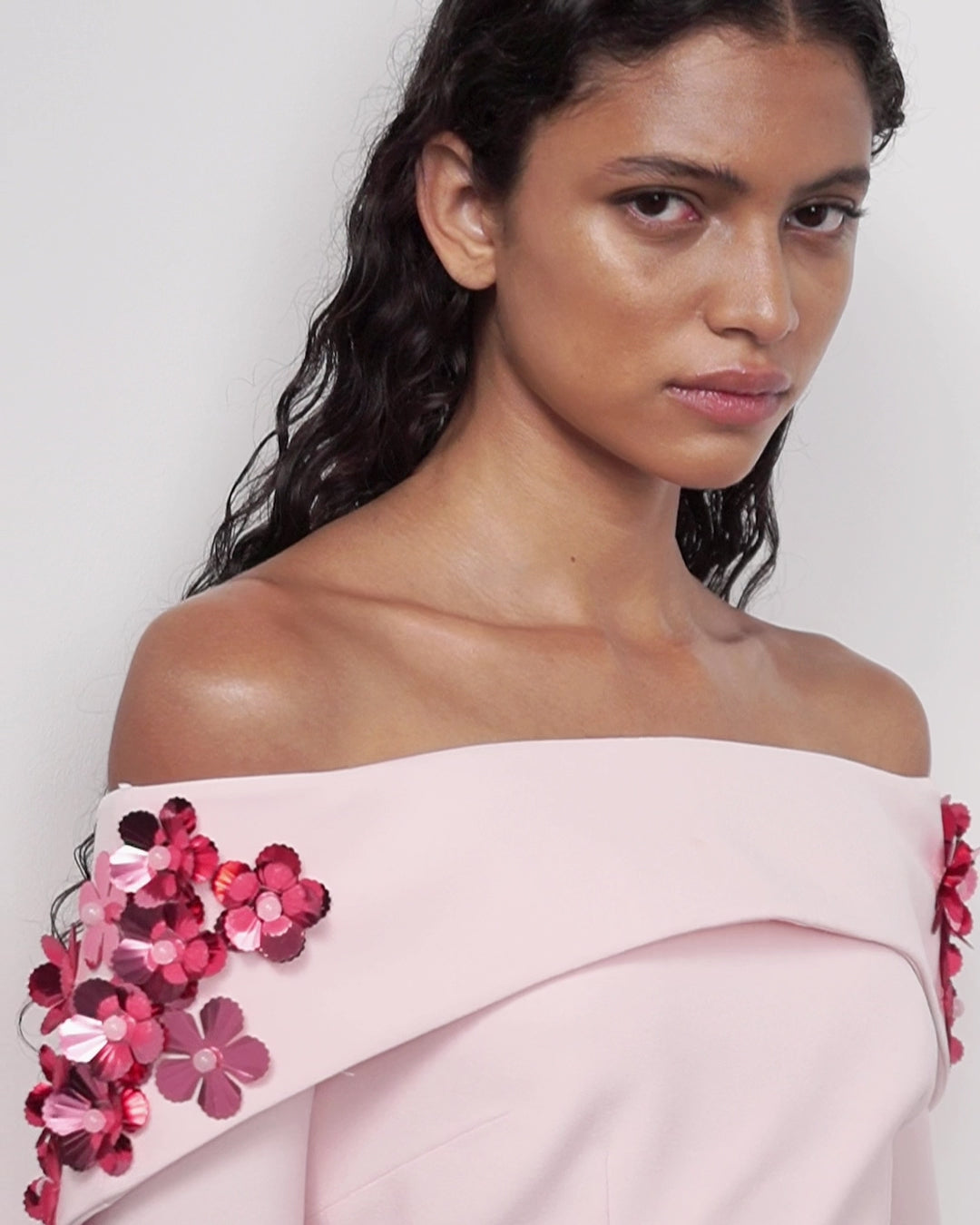open lace back dress Bellara Pale Pink Harness With Soshin Dress – Maison Safiyaa USA main image 1