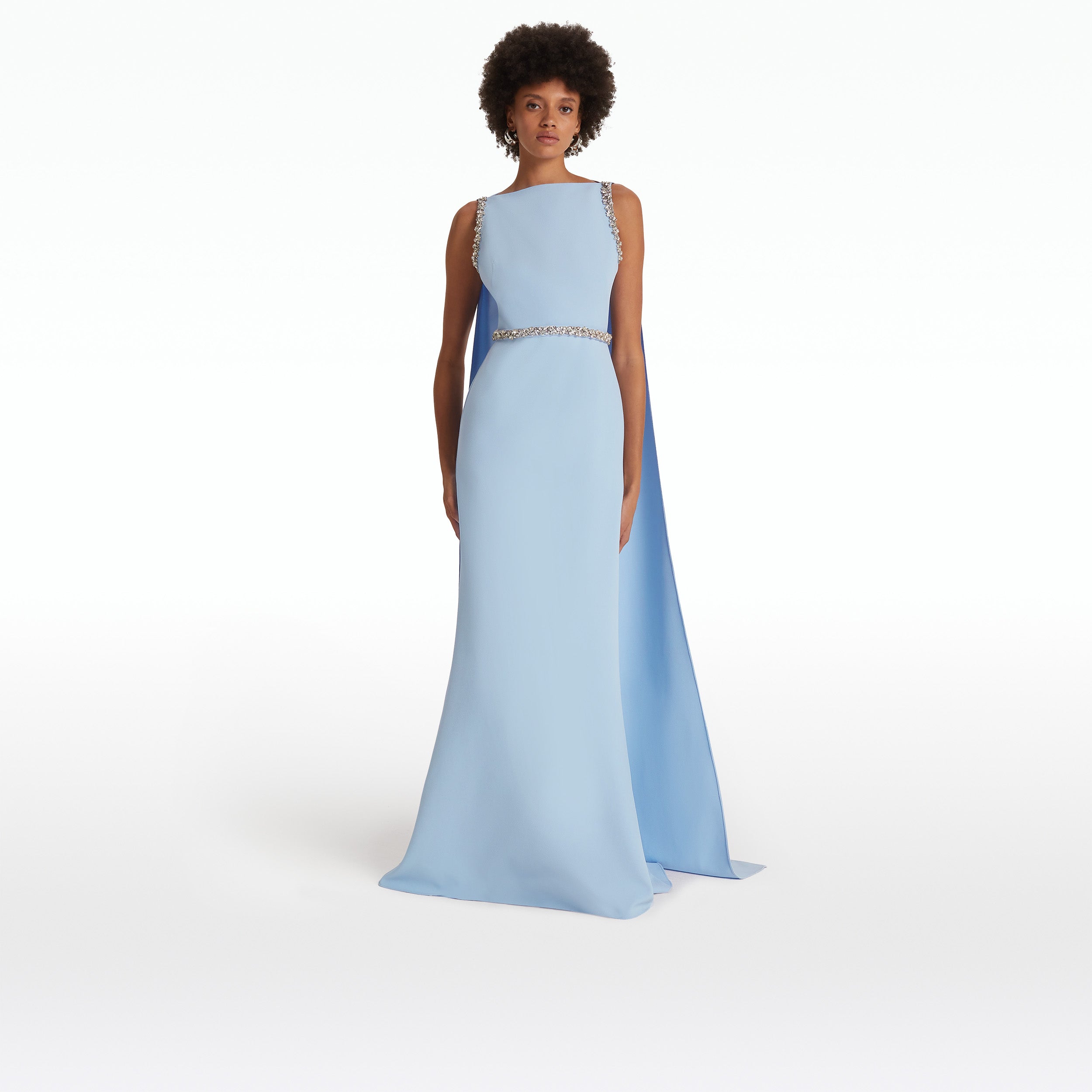 Ginevra Soft Sky Long Dress – Maison Safiyaa USA