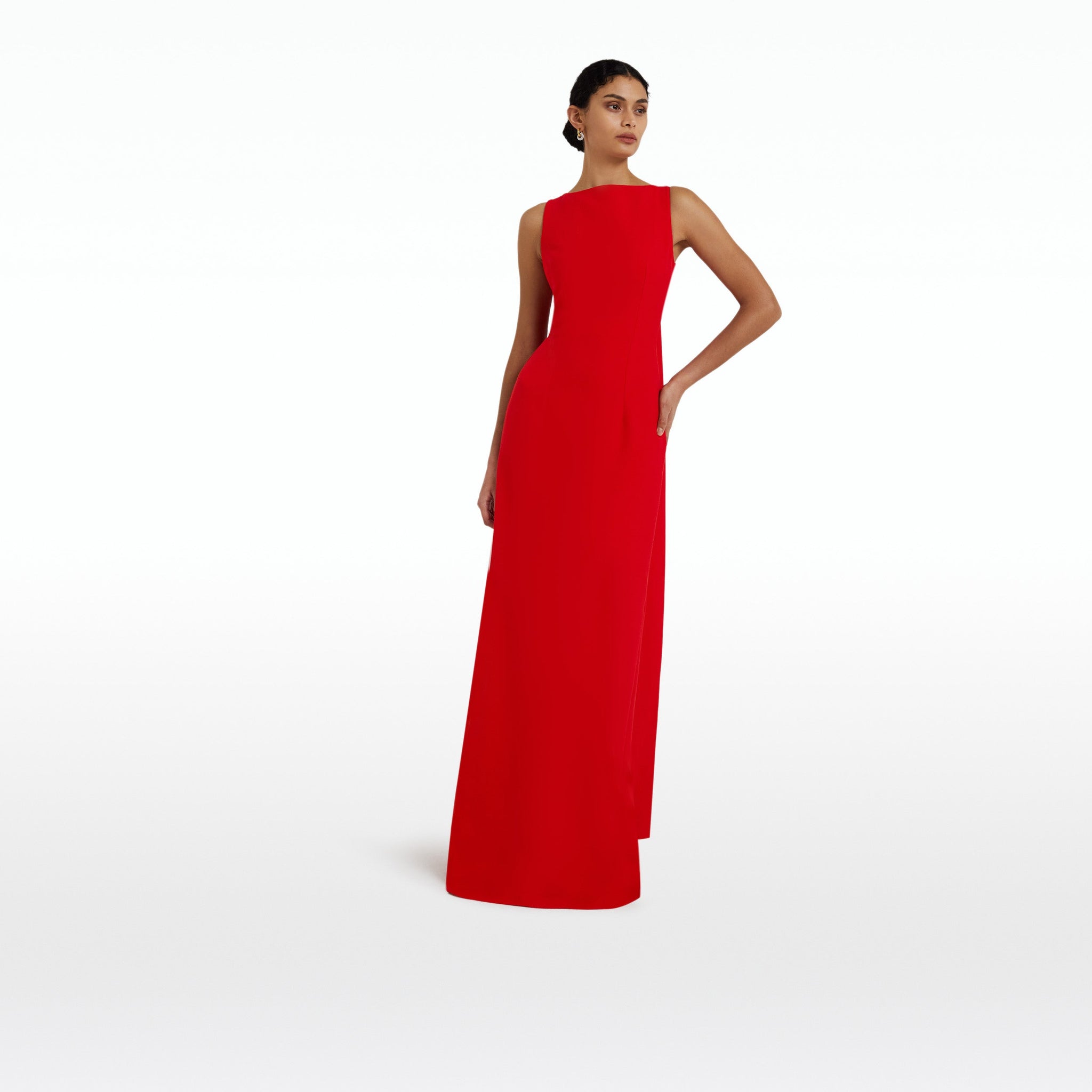 Celestia Cherry Red Long Dress Maison Safiyaa USA Celestia Cherry Red Long Dress Maison Safiyaa USA