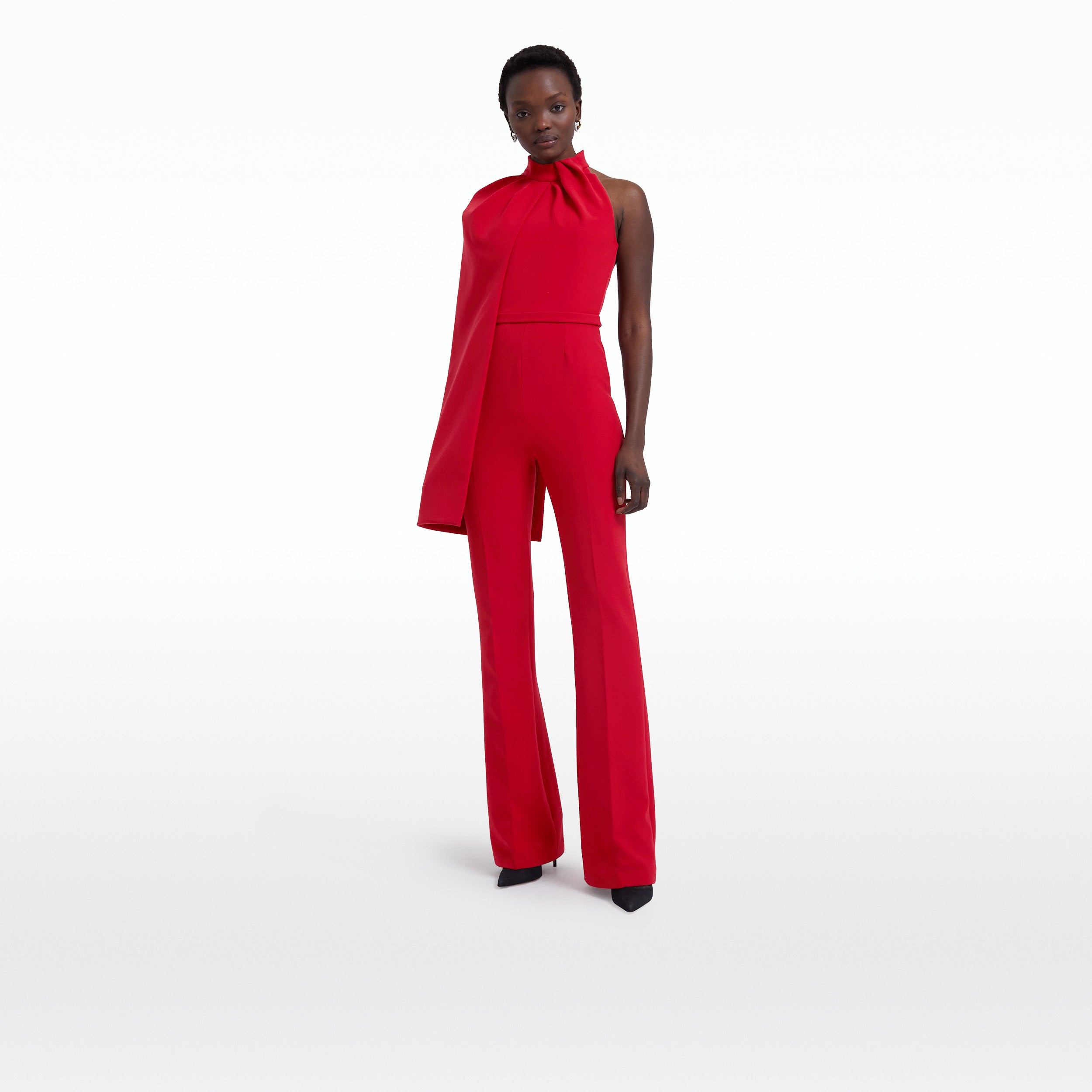 Jaime Crimson Red Jumpsuit Maison Safiyaa USA