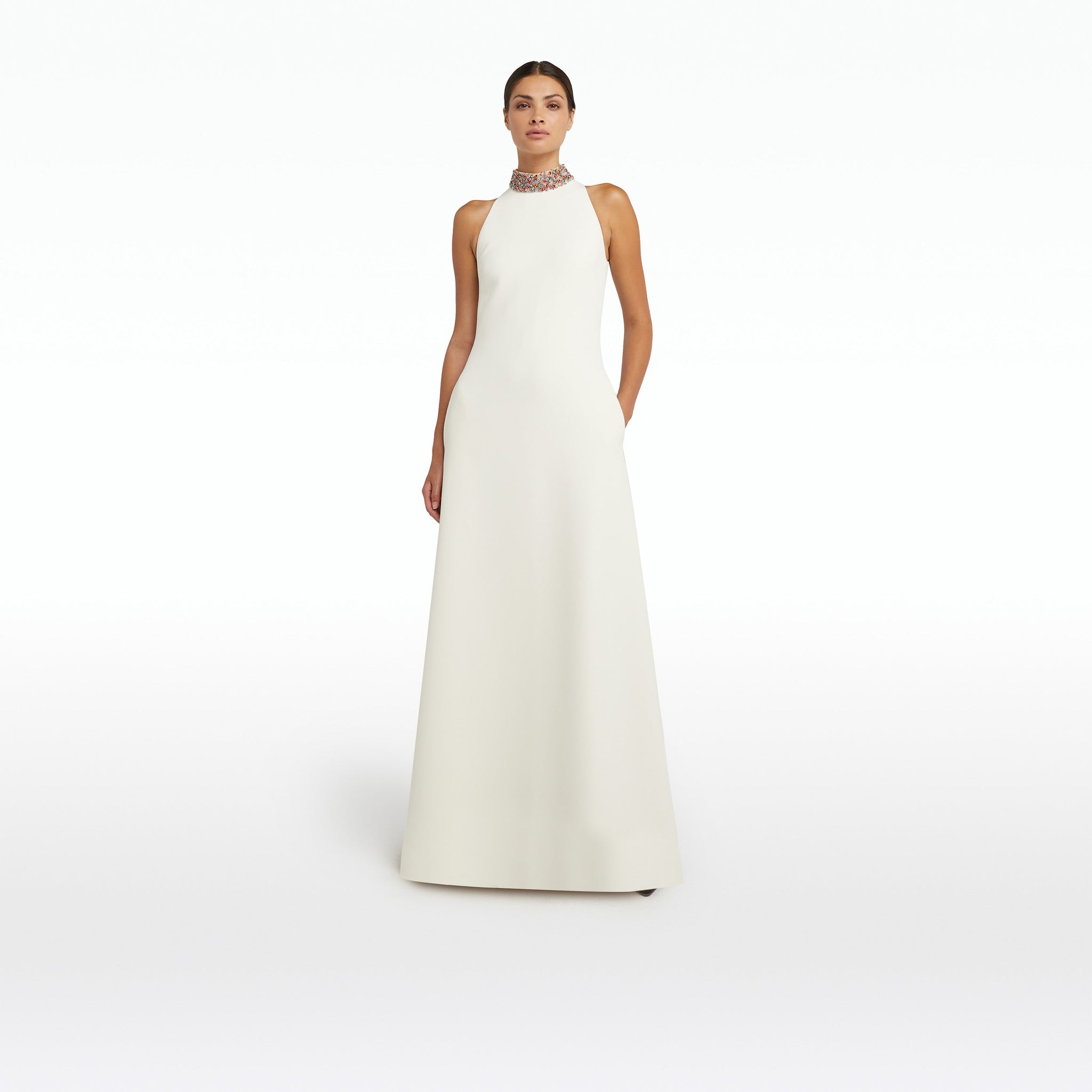 Priscilla Ivory Long Dress Maison Safiyaa USA Priscilla Ivory Long Dress Maison Safiyaa USA